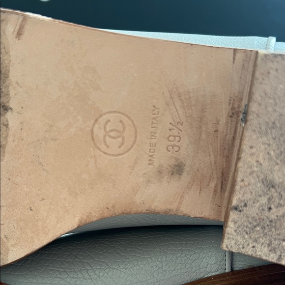 CHANEL Light Grey 2013 Interlocking CC Logo Moto Boots - Picture 9 of 13